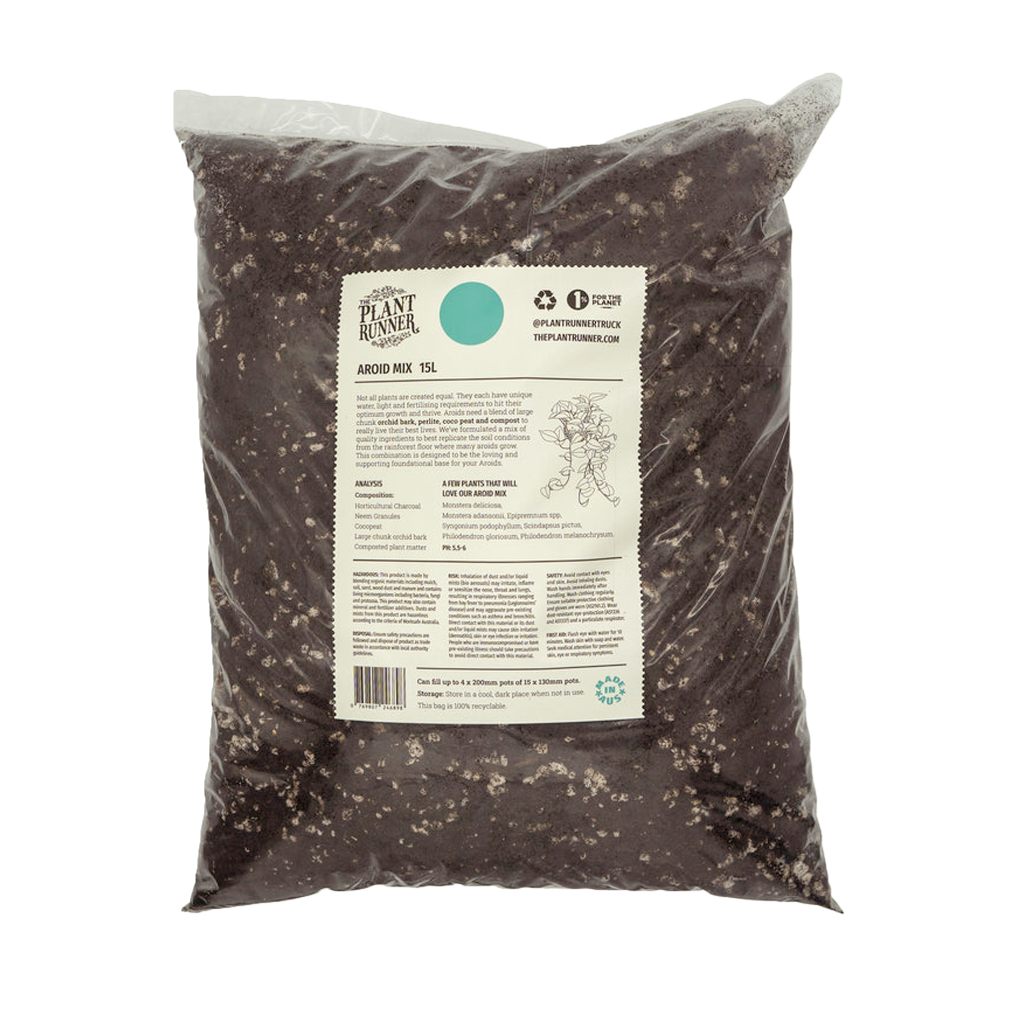 The Plant Runner Bag of Aroid Mix 15L Indoor Soil