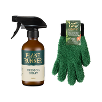 Neem Oil Spray Bottle and Leaf Love Protect Gloves